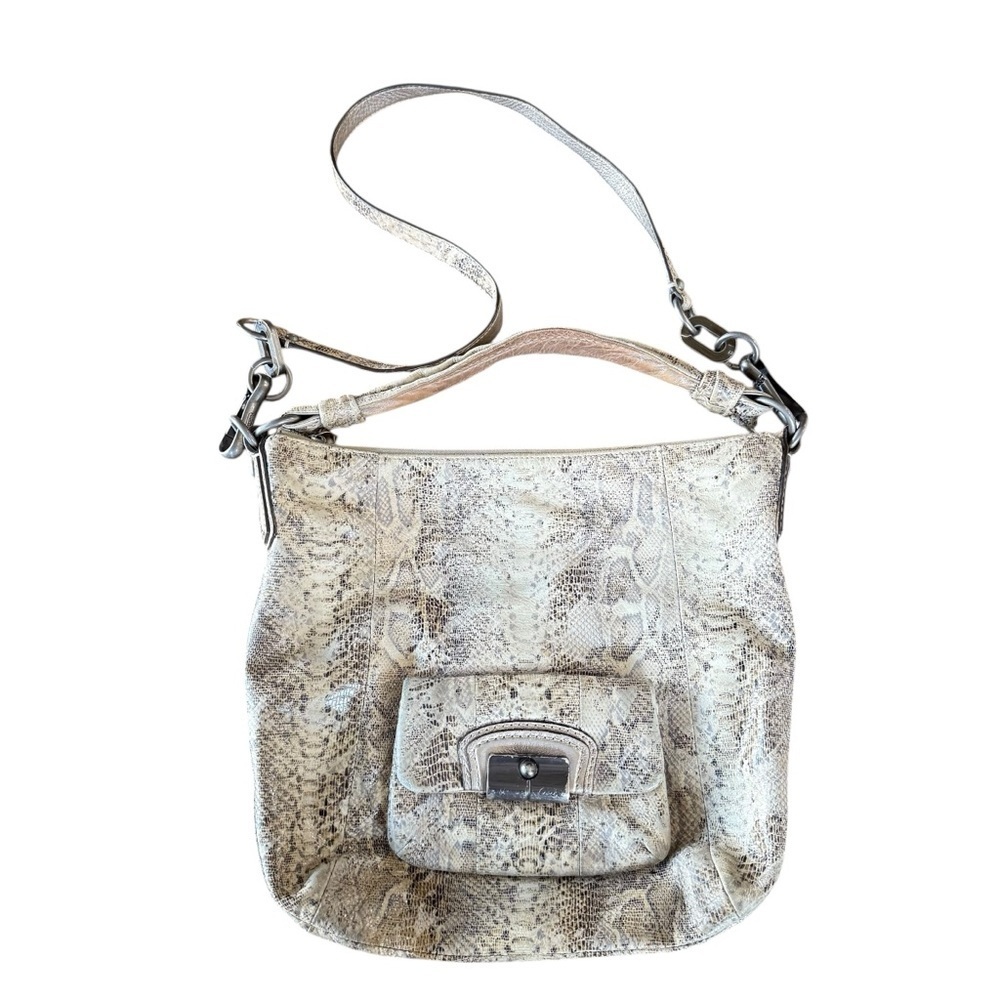 Coach Kristen Embossed Python Leather Hobo Bag